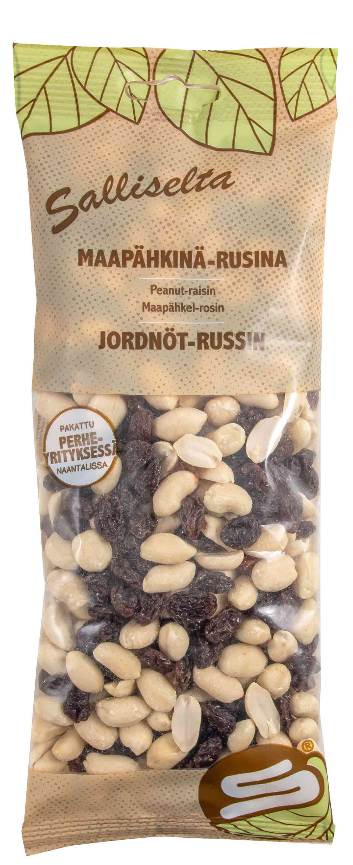 Maapähkinä-rusinasekoitus kuorittu 250g