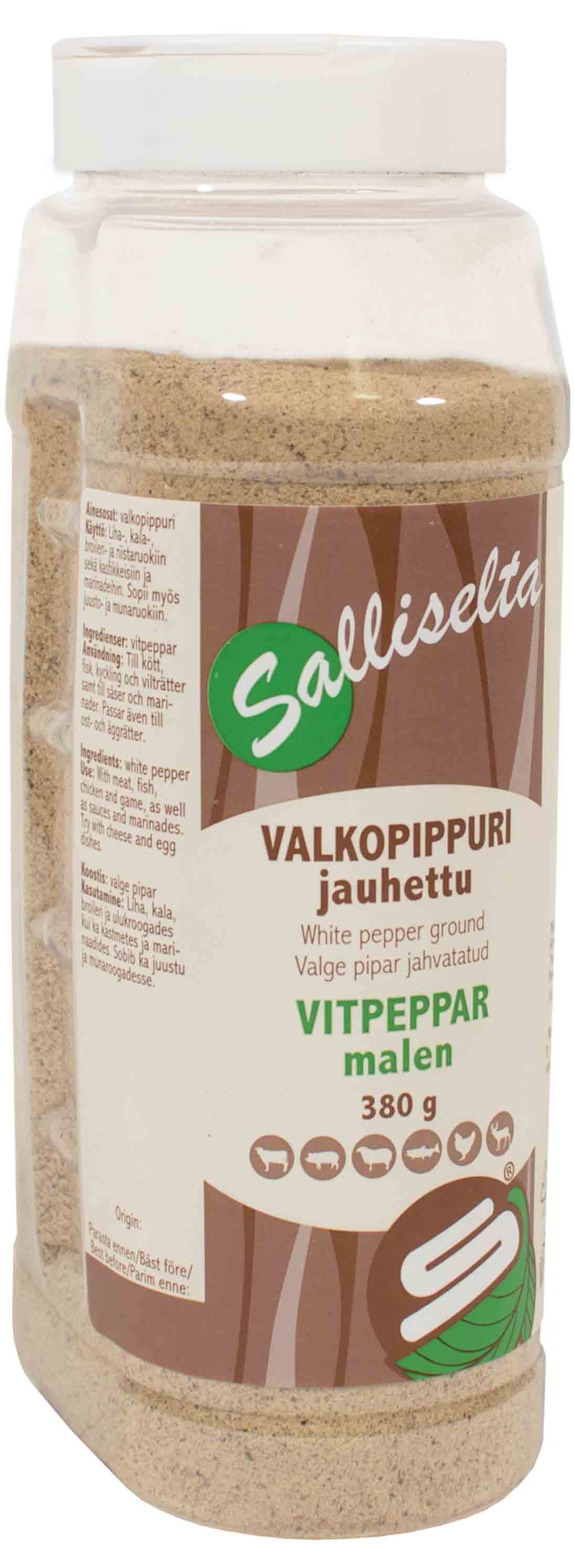 Valkopippuri, jauhettu 380g