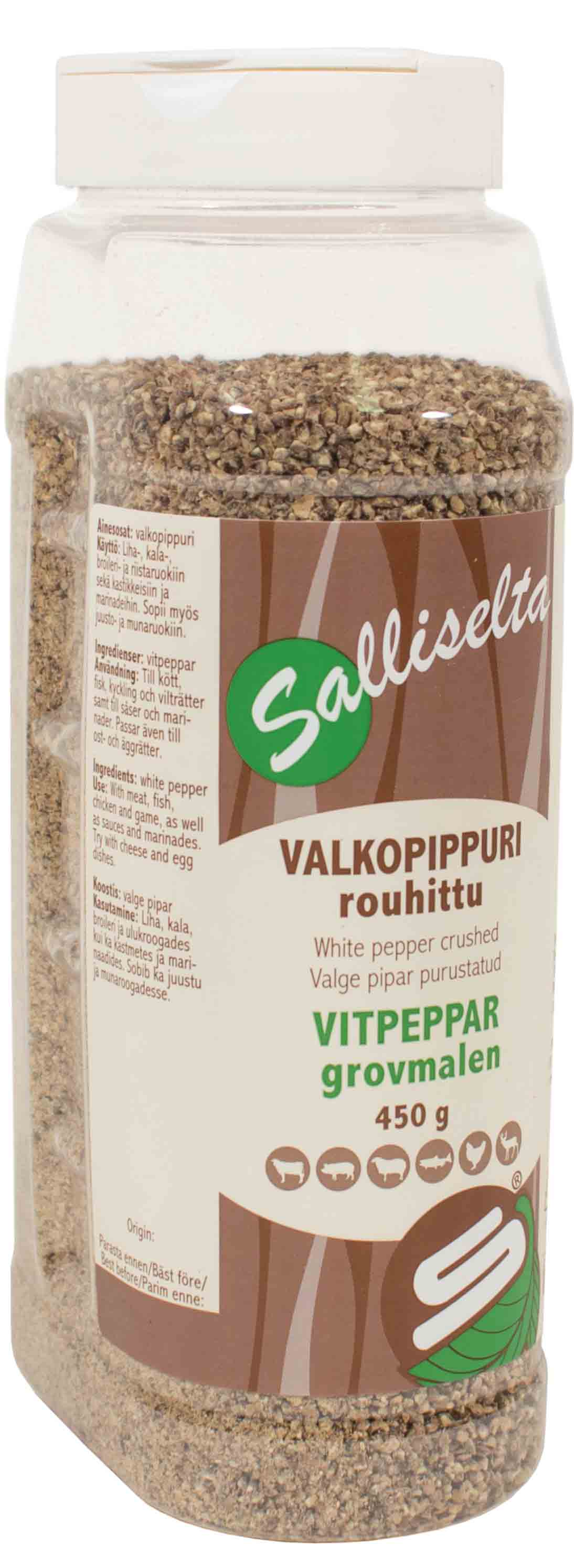 Valkopippuri, rouhittu 450g